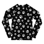 Kids Paw Print Long Sleeve Rash Guard Swim Shirt With UPF 50+