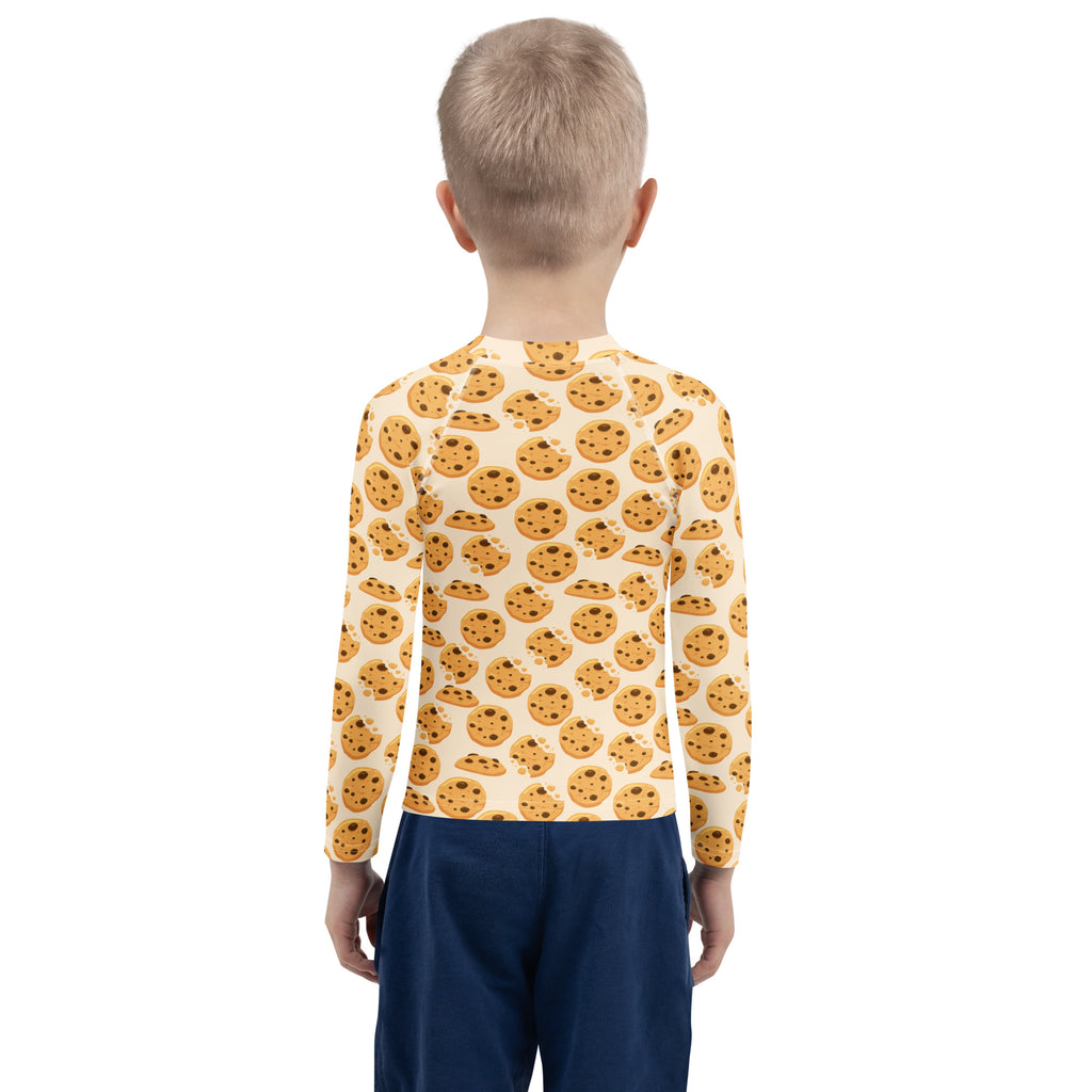 Birthday Boy Chocolate Chip Cookies Long Sleeve Rash Guard Swim Shirt With UPF 50+