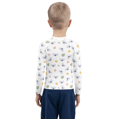 Kids Koala Bear Long Sleeve Rash Guard Swim Shirt With UPF 50+