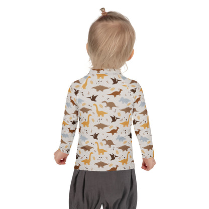 Kids Dinosaur Long Sleeve Rash Guard Swim Shirt With UPF 50+