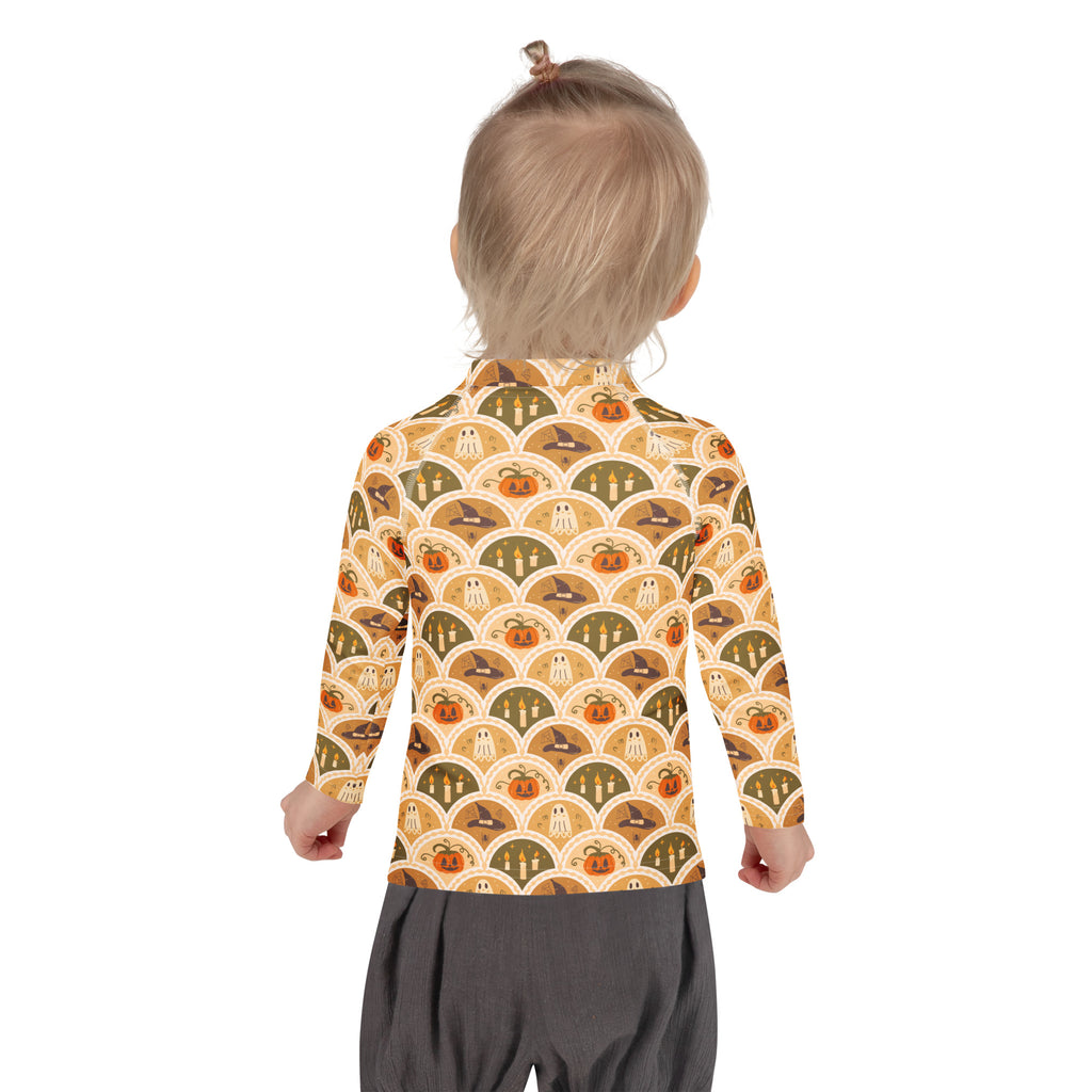 Kids Vintage Halloween Long Sleeve Rash Guard Swim Shirt – Buttery Soft, Sun Safe UPF 50+ Protection, Quick Dry & 4-Way Stretch Comfort