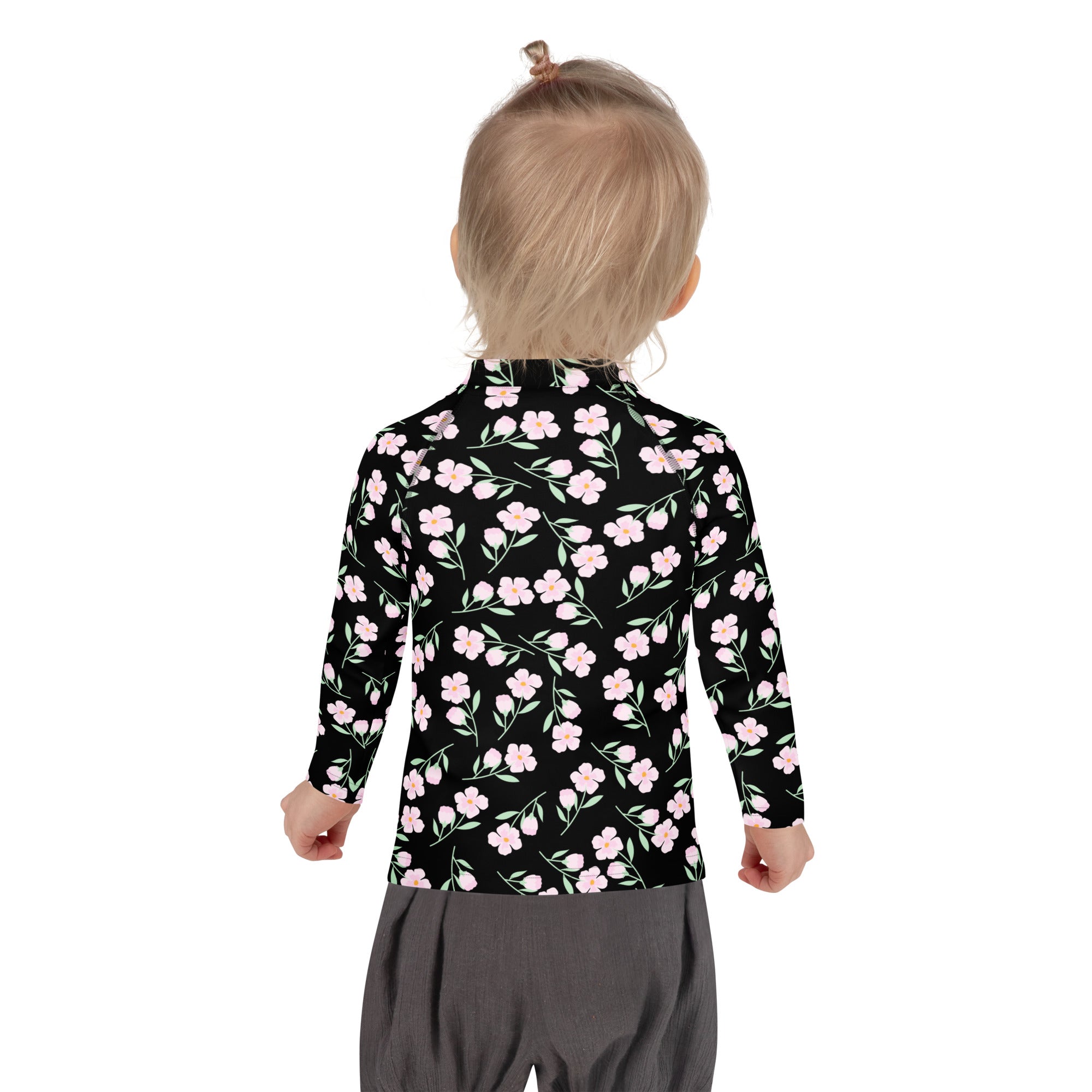 Girls Floral Flowers Long Sleeve Rash Guard Swim Shirt – Buttery Soft, Sun Safe UPF 50+ Protection, Quick Dry & 4-Way Stretch Comfort