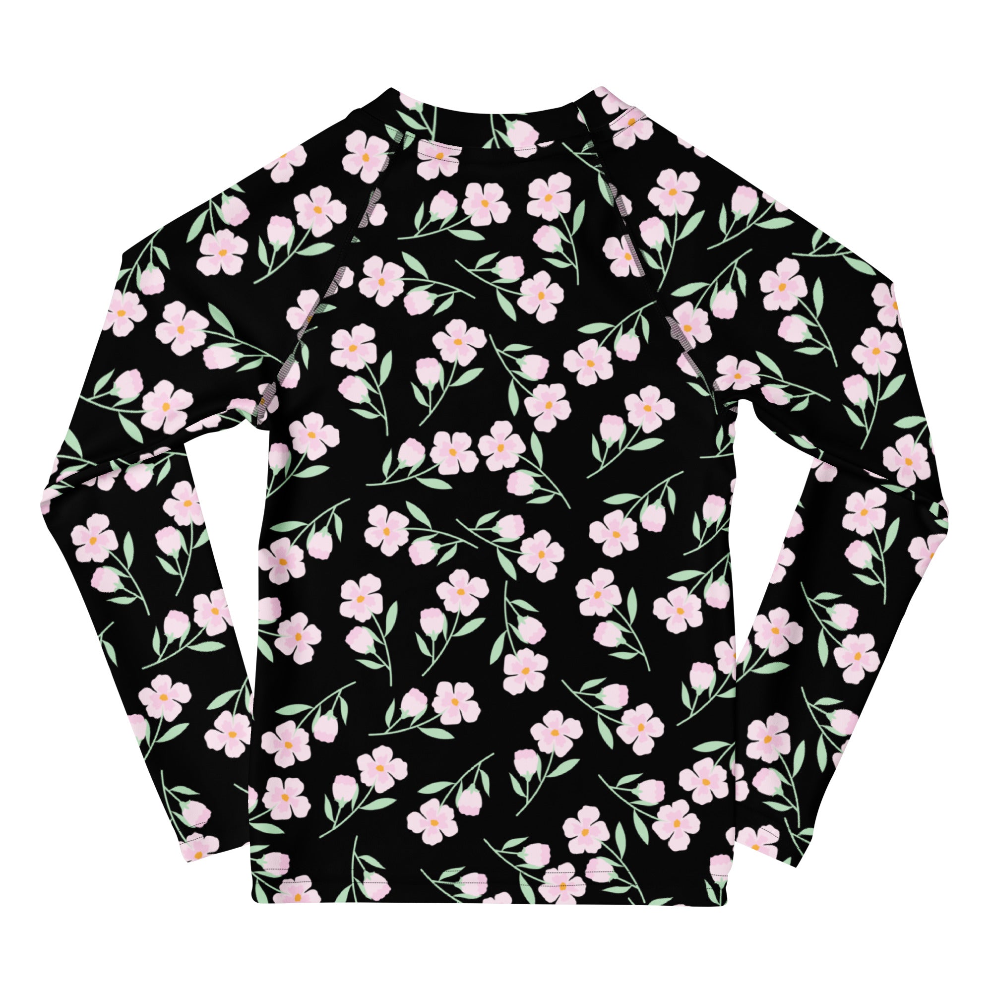 Girls Floral Flowers Long Sleeve Rash Guard Swim Shirt – Buttery Soft, Sun Safe UPF 50+ Protection, Quick Dry & 4-Way Stretch Comfort