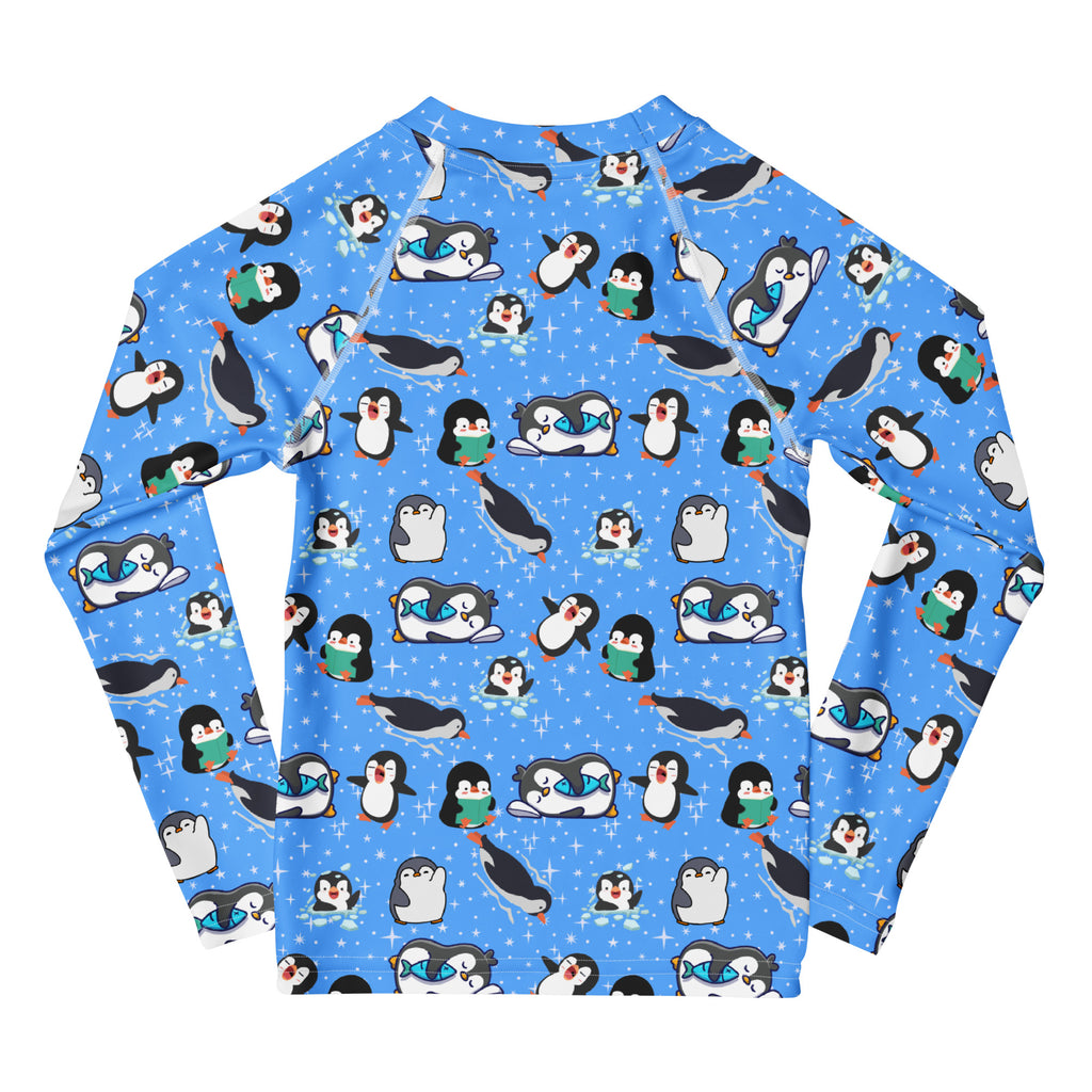 Kids Peguin Long Sleeve Rash Guard Swim Shirt – Buttery Soft, Sun Safe UPF 50+ Protection, Quick Dry & 4-Way Stretch Comfort