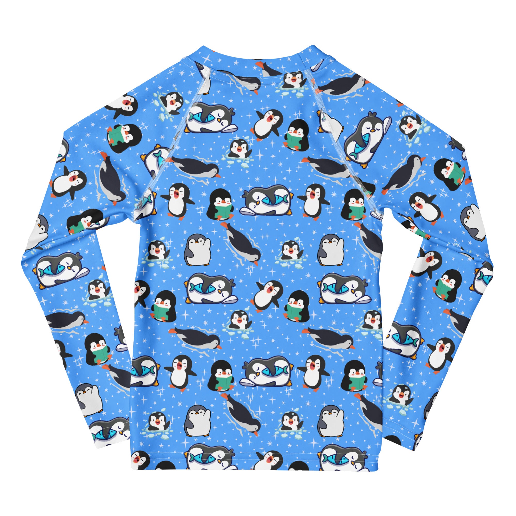 Kids Peguin Long Sleeve Rash Guard Swim Shirt – Buttery Soft, Sun Safe UPF 50+ Protection, Quick Dry & 4-Way Stretch Comfort