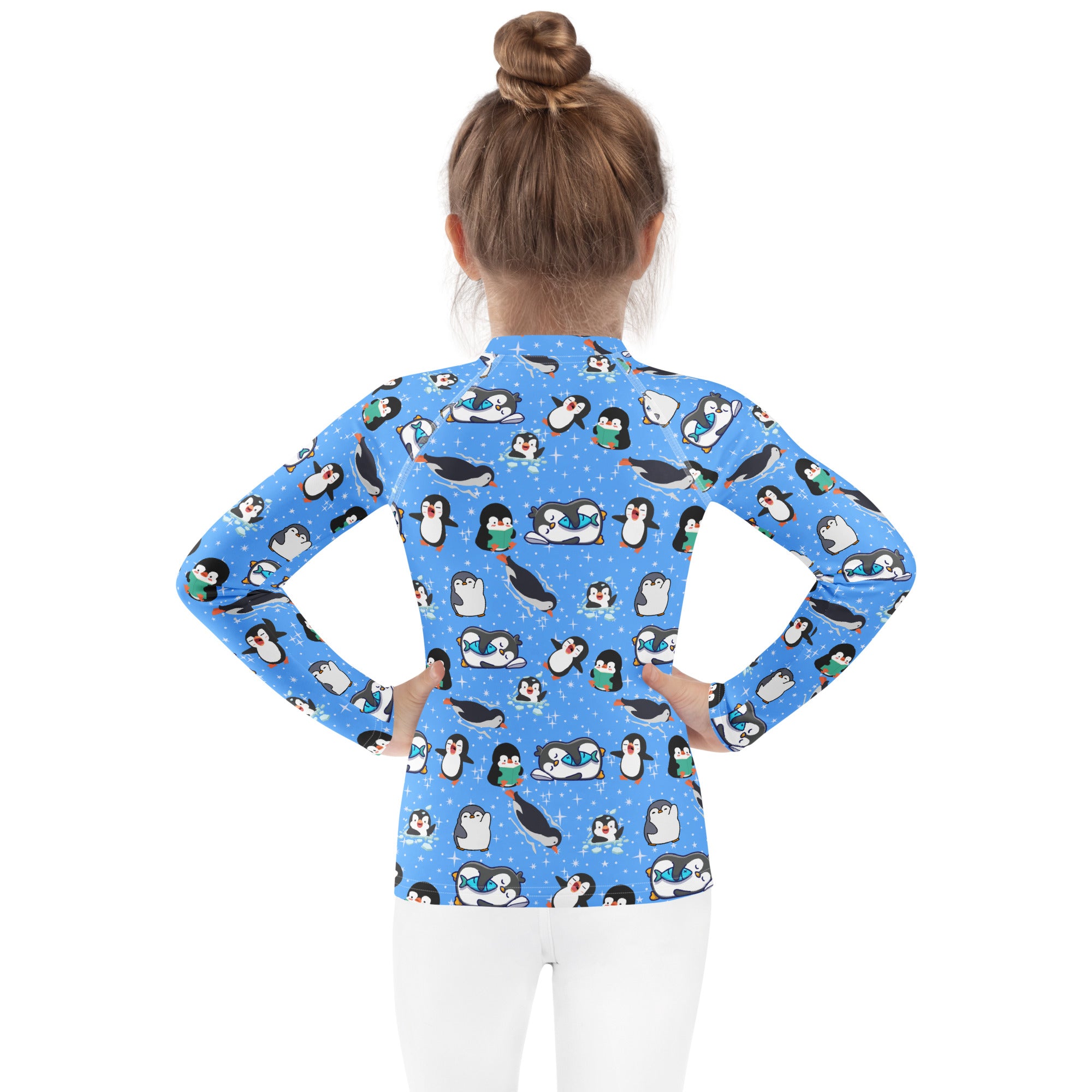 Kids Peguin Long Sleeve Rash Guard Swim Shirt – Buttery Soft, Sun Safe UPF 50+ Protection, Quick Dry & 4-Way Stretch Comfort