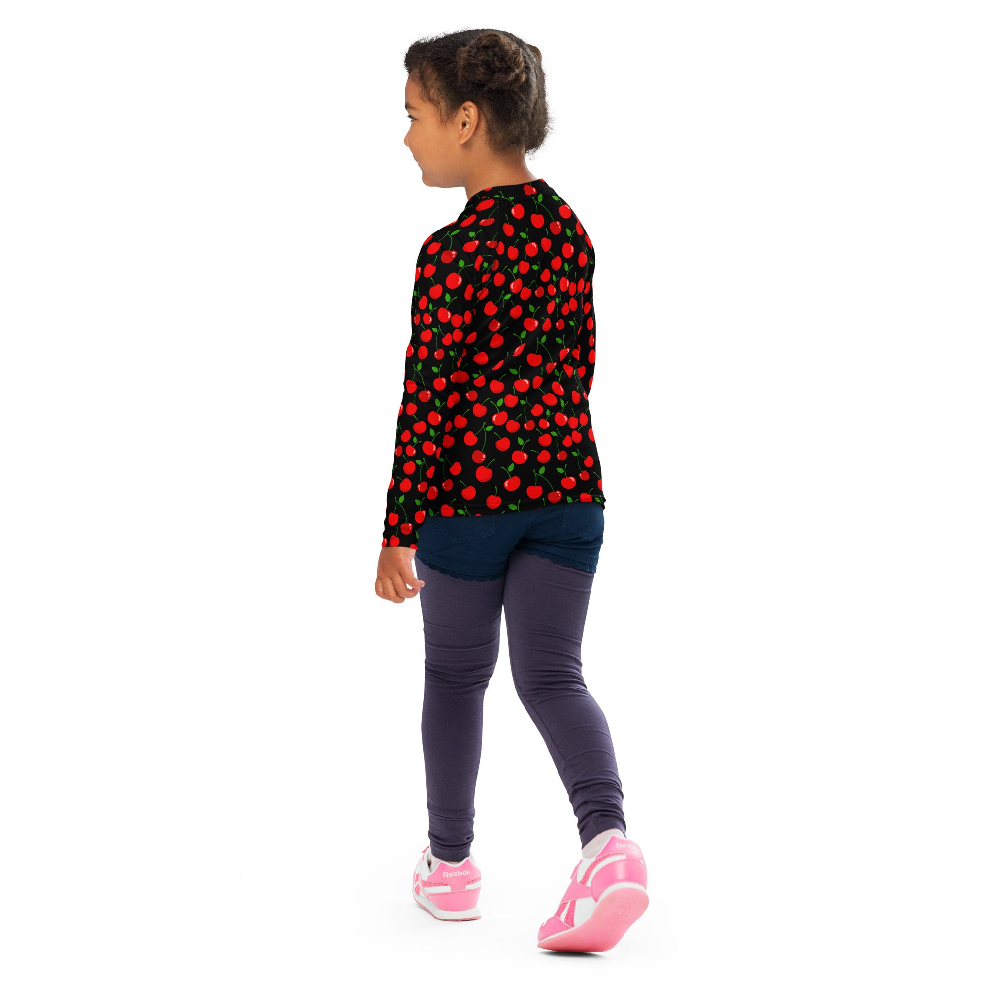 Girls Black Cherry Long Sleeve Rash Guard Swim Shirt – Buttery Soft, Sun Safe UPF 50+ Protection, Quick Dry & 4-Way Stretch Comfort