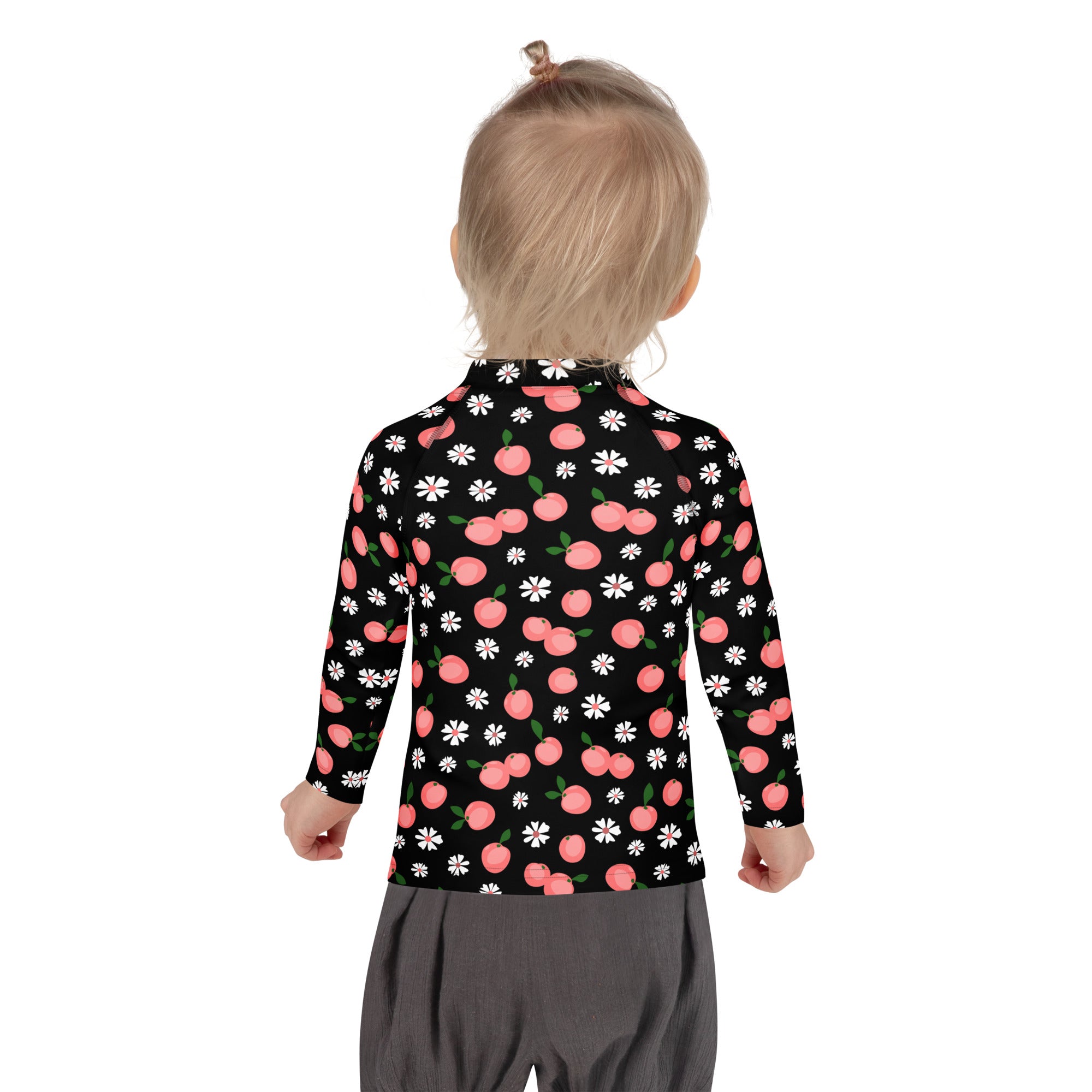 Girls Pink Cherry Blossom Long Sleeve Rash Guard Swim Shirt – Buttery Soft, Sun Safe UPF 50+ Protection, Quick Dry & 4-Way Stretch Comfort