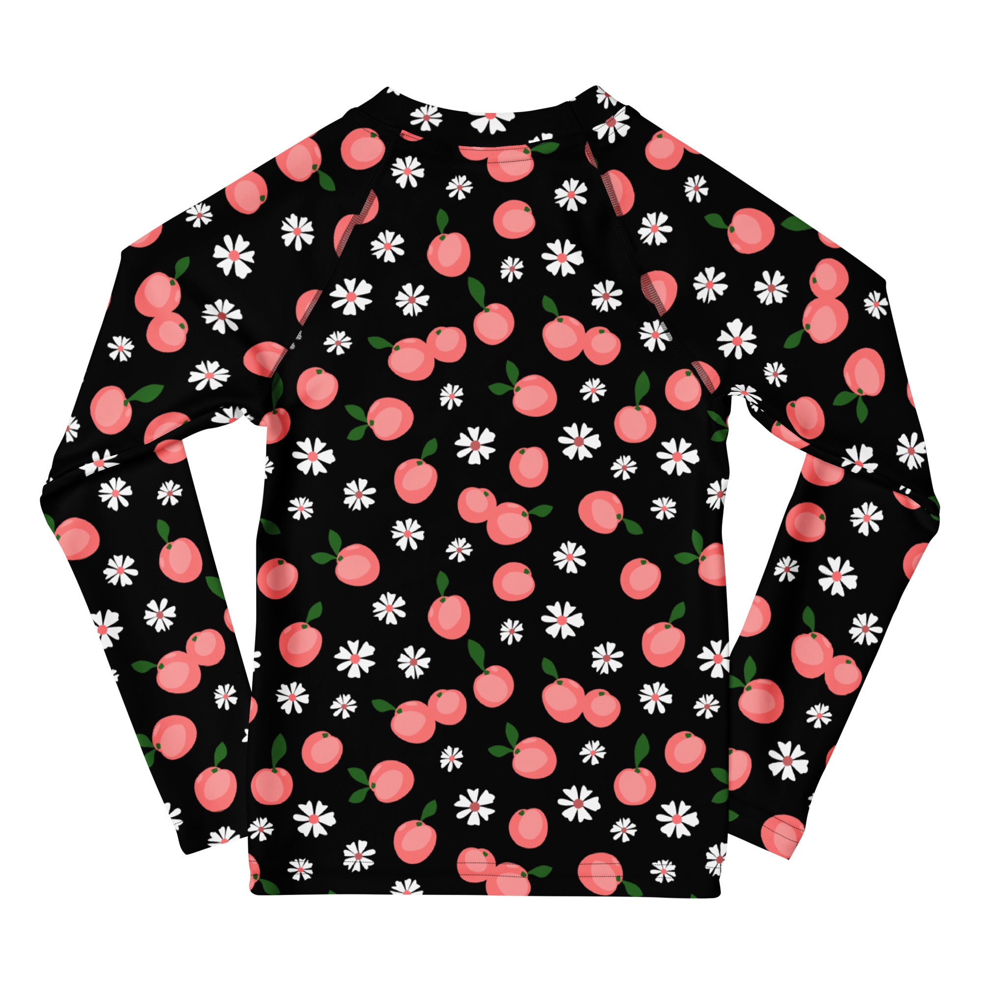 Girls Pink Cherry Blossom Long Sleeve Rash Guard Swim Shirt – Buttery Soft, Sun Safe UPF 50+ Protection, Quick Dry & 4-Way Stretch Comfort