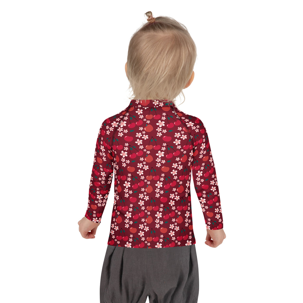 Girls Cherry Blossom Long Sleeve Rash Guard Swim Shirt – Buttery Soft, Sun Safe UPF 50+ Protection, Quick Dry & 4-Way Stretch Comfort