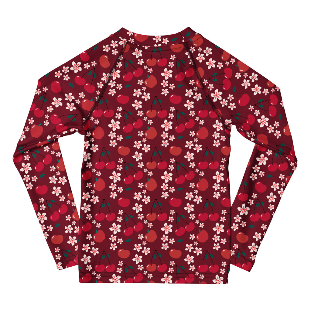 Girls Cherry Blossom Long Sleeve Rash Guard Swim Shirt – Buttery Soft, Sun Safe UPF 50+ Protection, Quick Dry & 4-Way Stretch Comfort