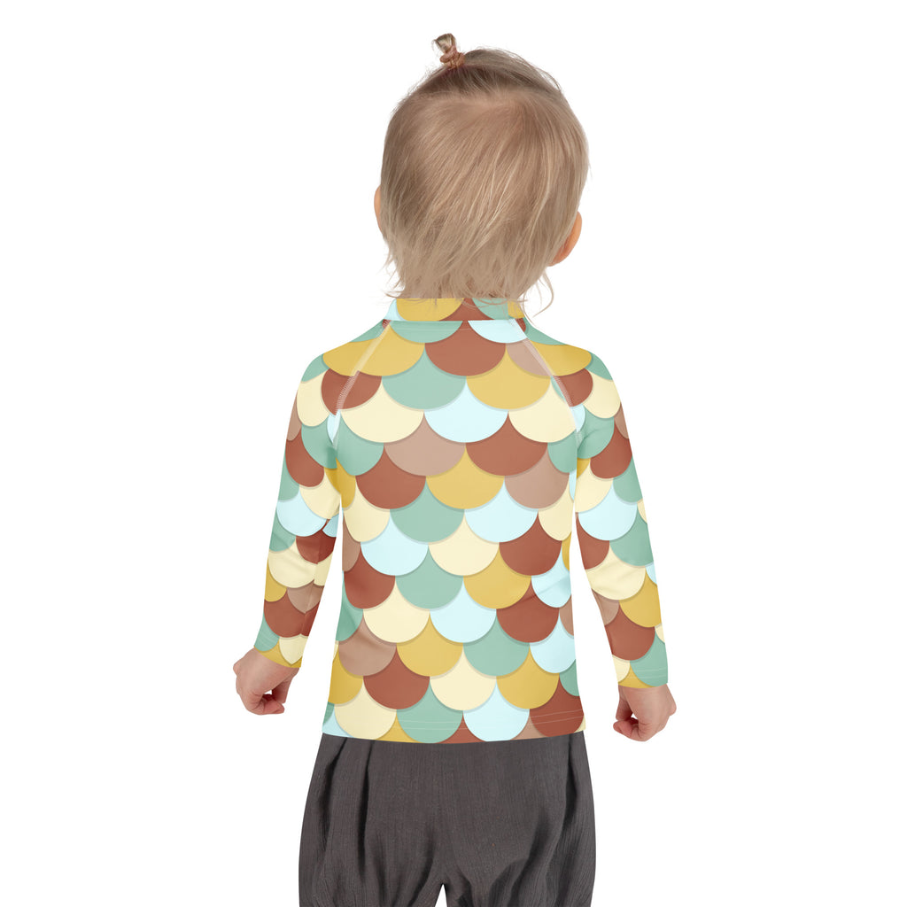 Girls Teal Mermaid Long Sleeve Rash Guard Swim Shirt – Buttery Soft, Sun Safe UPF 50+ Protection, Quick Dry & 4-Way Stretch Comfort