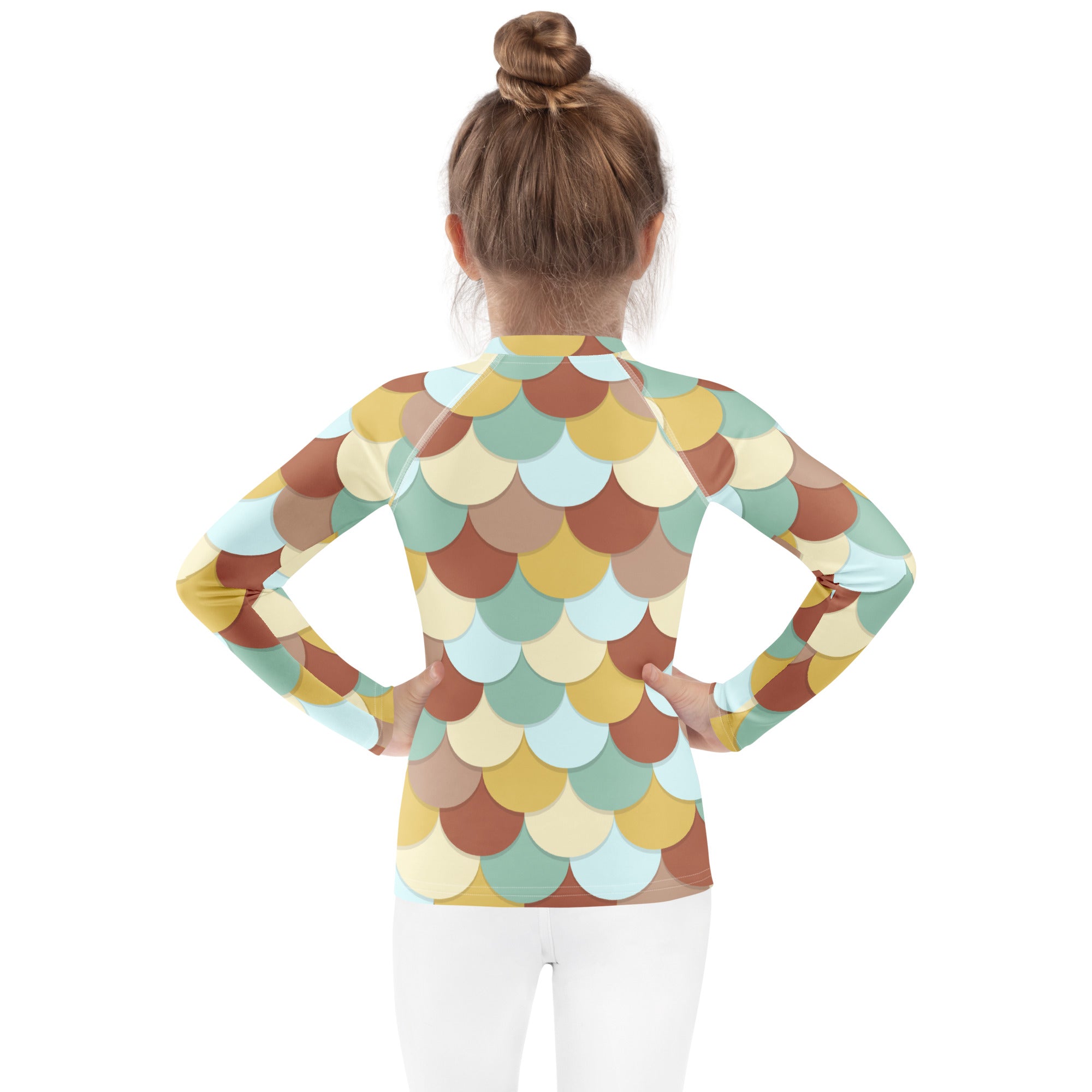 Girls Teal Mermaid Long Sleeve Rash Guard Swim Shirt – Buttery Soft, Sun Safe UPF 50+ Protection, Quick Dry & 4-Way Stretch Comfort