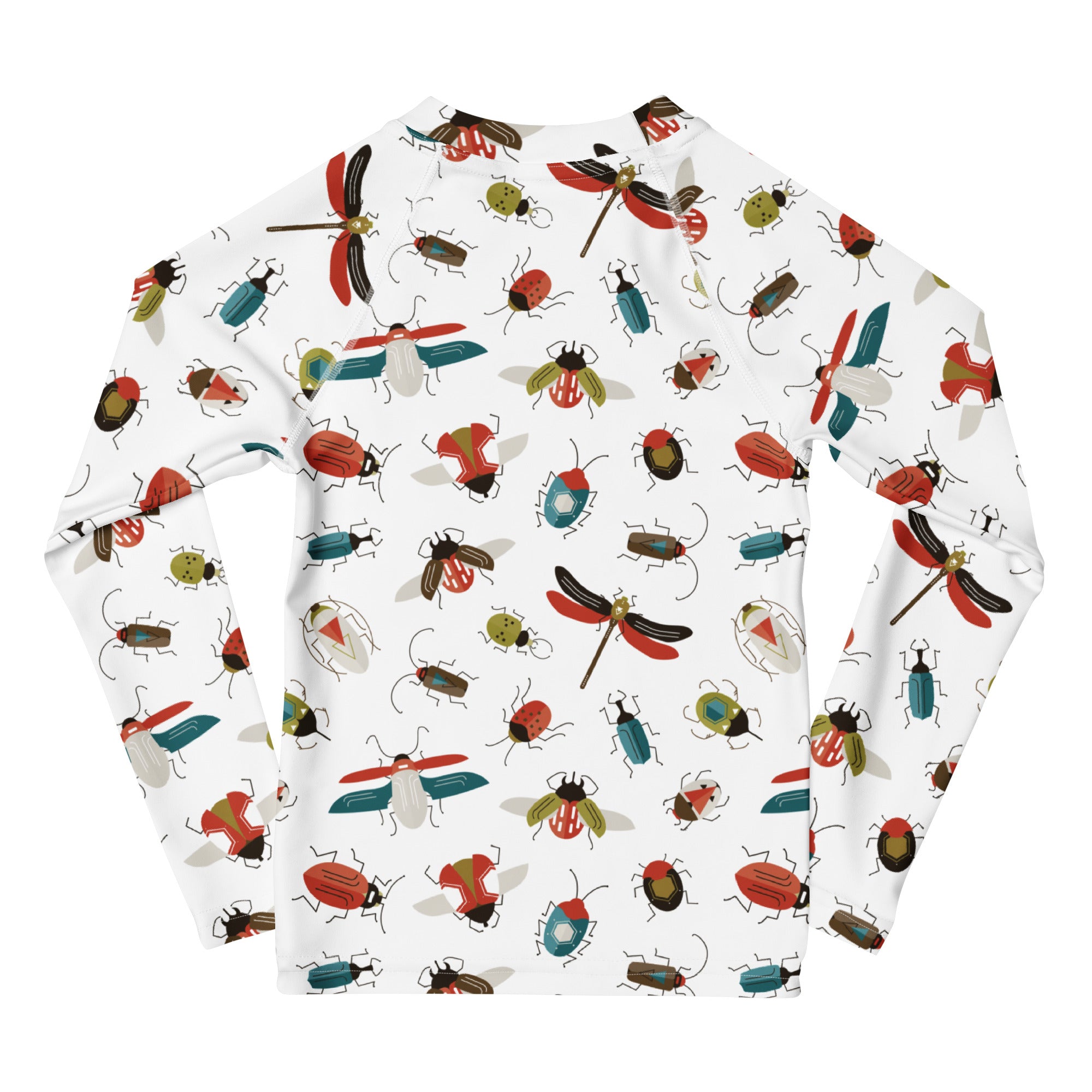 Kids Colorful Bug Long Sleeve Rash Guard Swim Shirt – Buttery Soft, Sun Safe UPF 50+ Protection, Quick Dry & 4-Way Stretch Comfort
