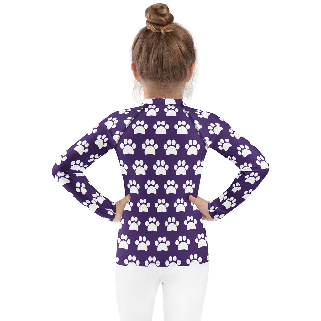 Girls Dark Purple Long Sleeve Rash Guard Swim Shirt – Buttery Soft, Sun Safe UPF 50+ Protection, Quick Dry & 4-Way Stretch Comfort