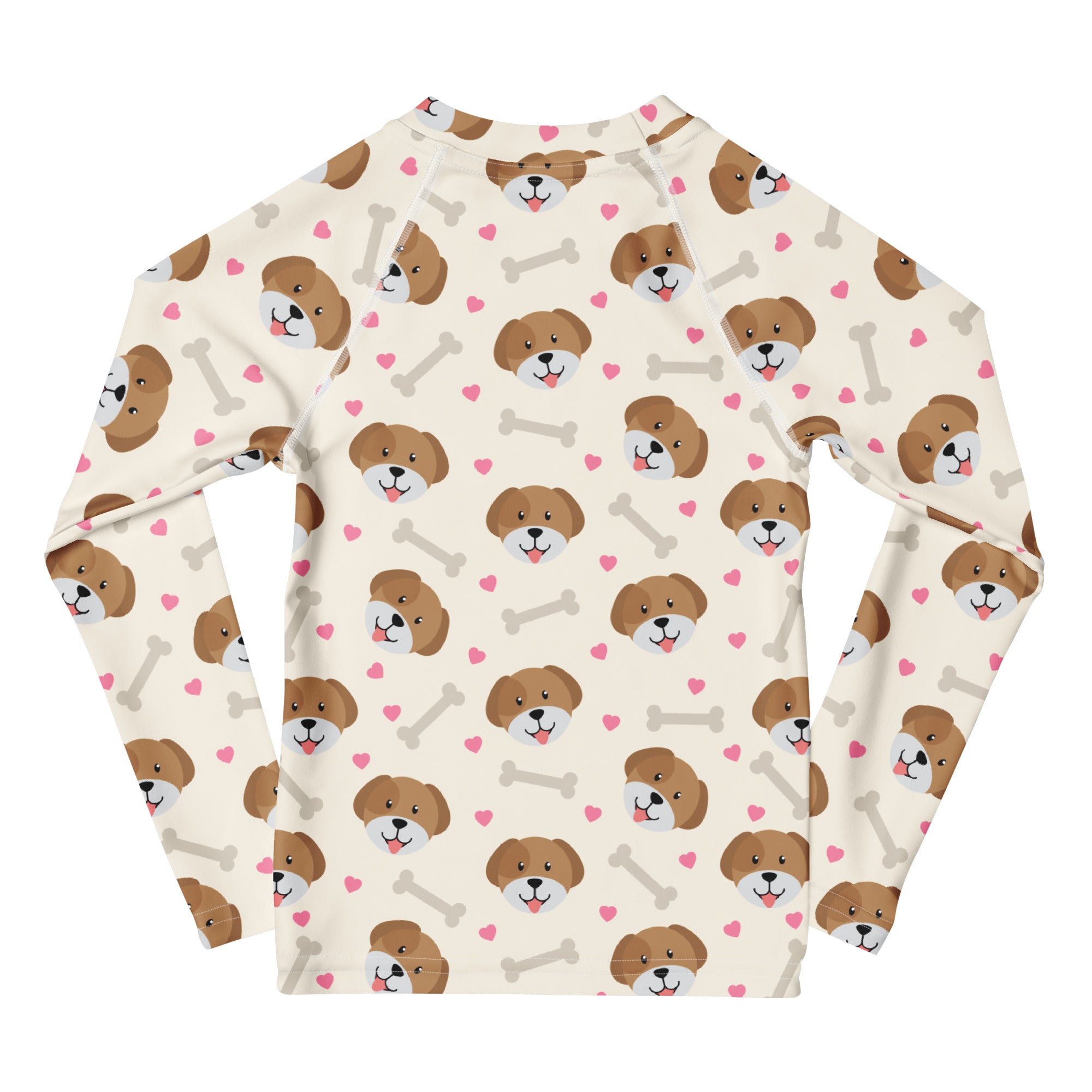 Kids Cute Puppy Long Sleeve Rash Guard Swim Shirt – Buttery Soft, Sun Safe UPF 50+ Protection, Quick Dry & 4-Way Stretch Comfort