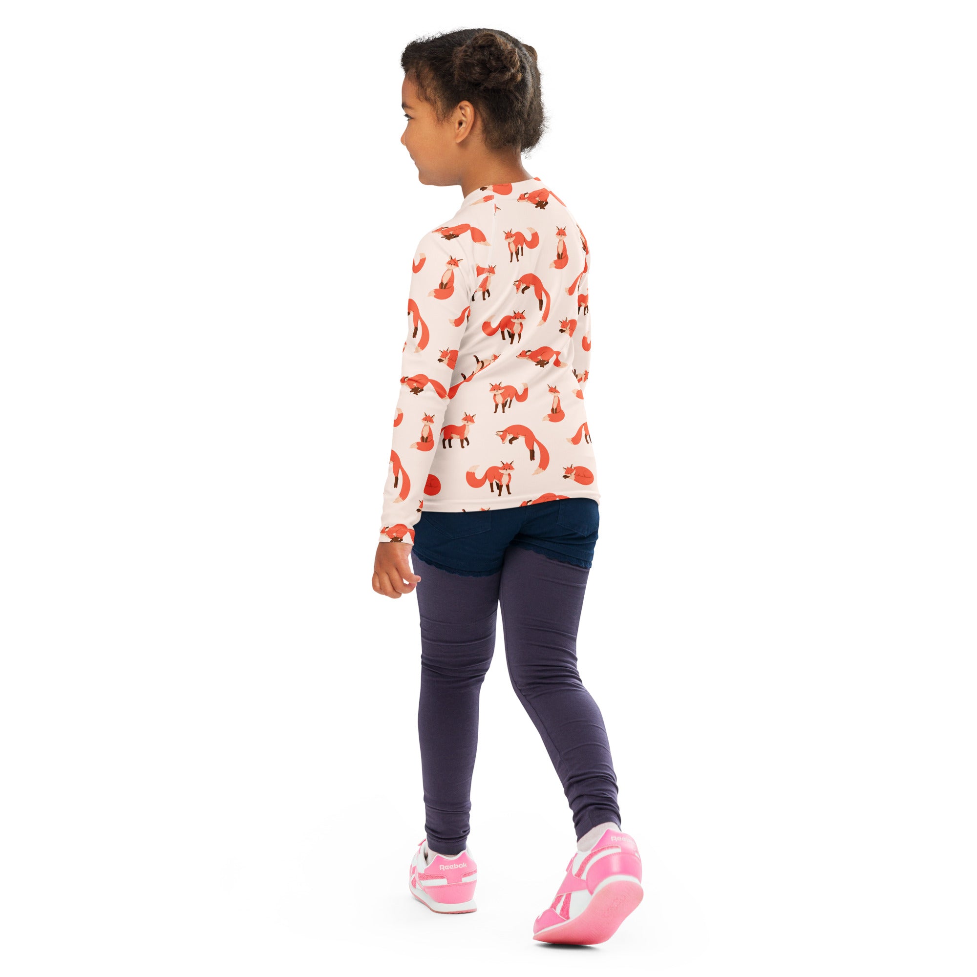 Kids Fox Long Sleeve Rash Guard Swim Shirt – Buttery Soft, Sun Safe UPF 50+ Protection, Quick Dry & 4-Way Stretch Comfort