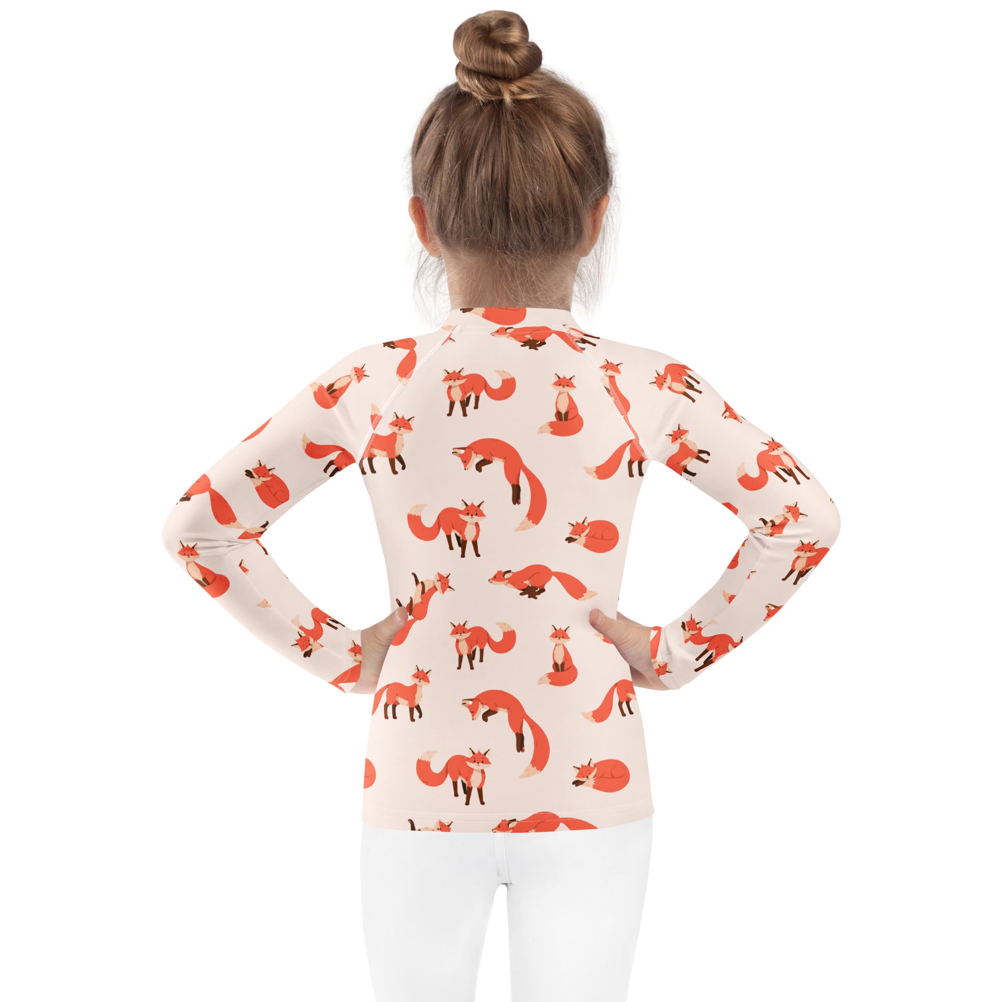 Kids Fox Long Sleeve Rash Guard Swim Shirt – Buttery Soft, Sun Safe UPF 50+ Protection, Quick Dry & 4-Way Stretch Comfort