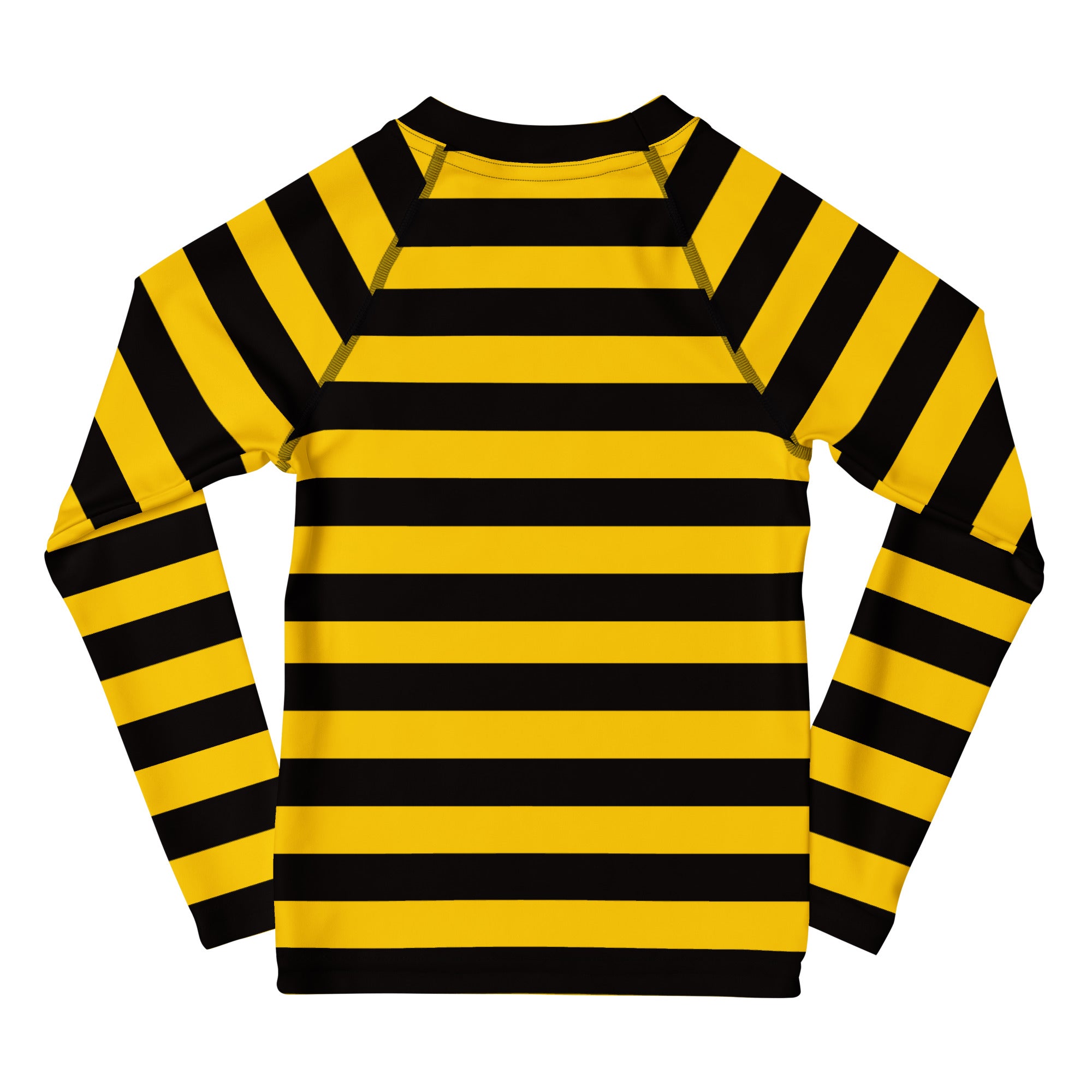 Kids Bee Stripe Long Sleeve Rash Guard Swim Shirt – Buttery Soft, Sun Safe UPF 50+ Protection, Quick Dry & 4-Way Stretch Comfort