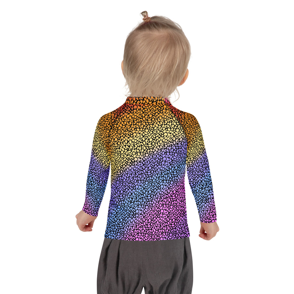 Girls Colorful Leopard Long Sleeve Rash Guard Swim Shirt – Buttery Soft, Sun Safe UPF 50+ Protection, Quick Dry & 4-Way Stretch Comfort