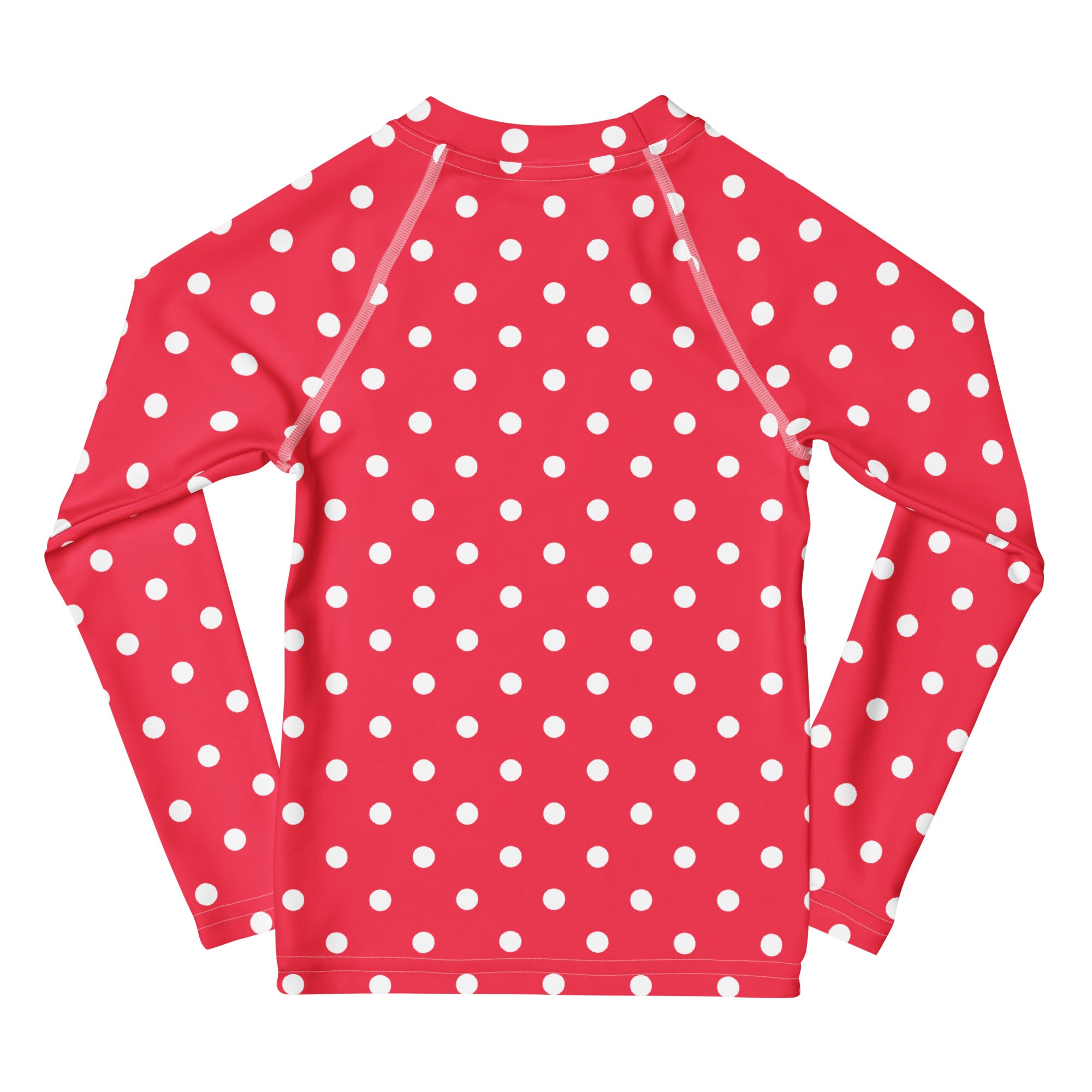Girls Bright Pink Polka Dot Long Sleeve Rash Guard Swim Shirt – Buttery Soft, Sun Safe UPF 50+ Protection, Quick Dry & 4-Way Stretch Comfort