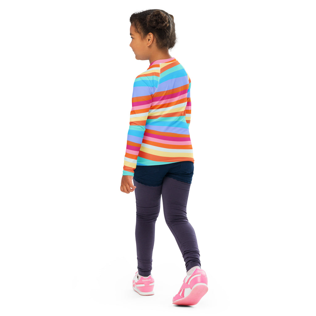 Kids Colorful Sand Long Sleeve Rash Guard Swim Shirt – Buttery Soft, Sun Safe UPF 50+ Protection, Quick Dry & 4-Way Stretch Comfort
