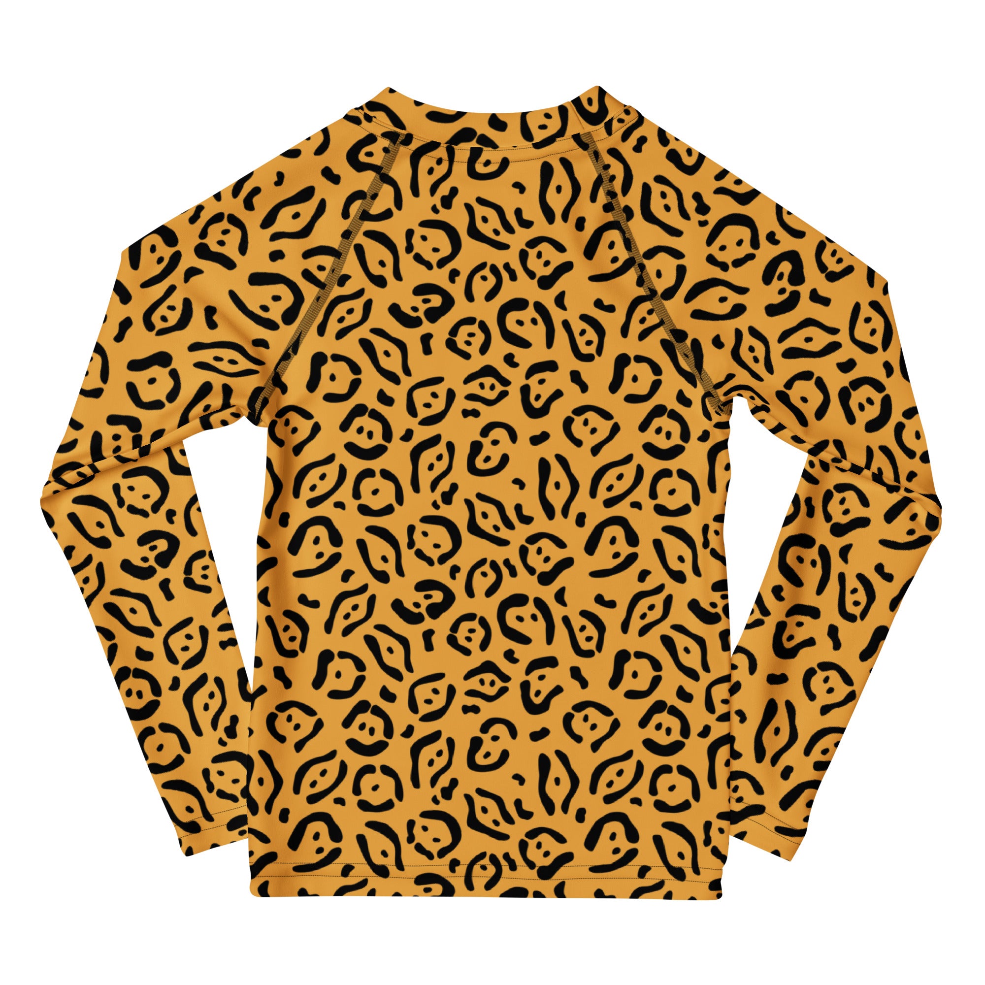 Kids Abstract Leopard Print Long Sleeve Rash Guard Swim Shirt – Buttery Soft, Sun Safe UPF 50+ Protection, Quick Dry & 4-Way Stretch Comfort