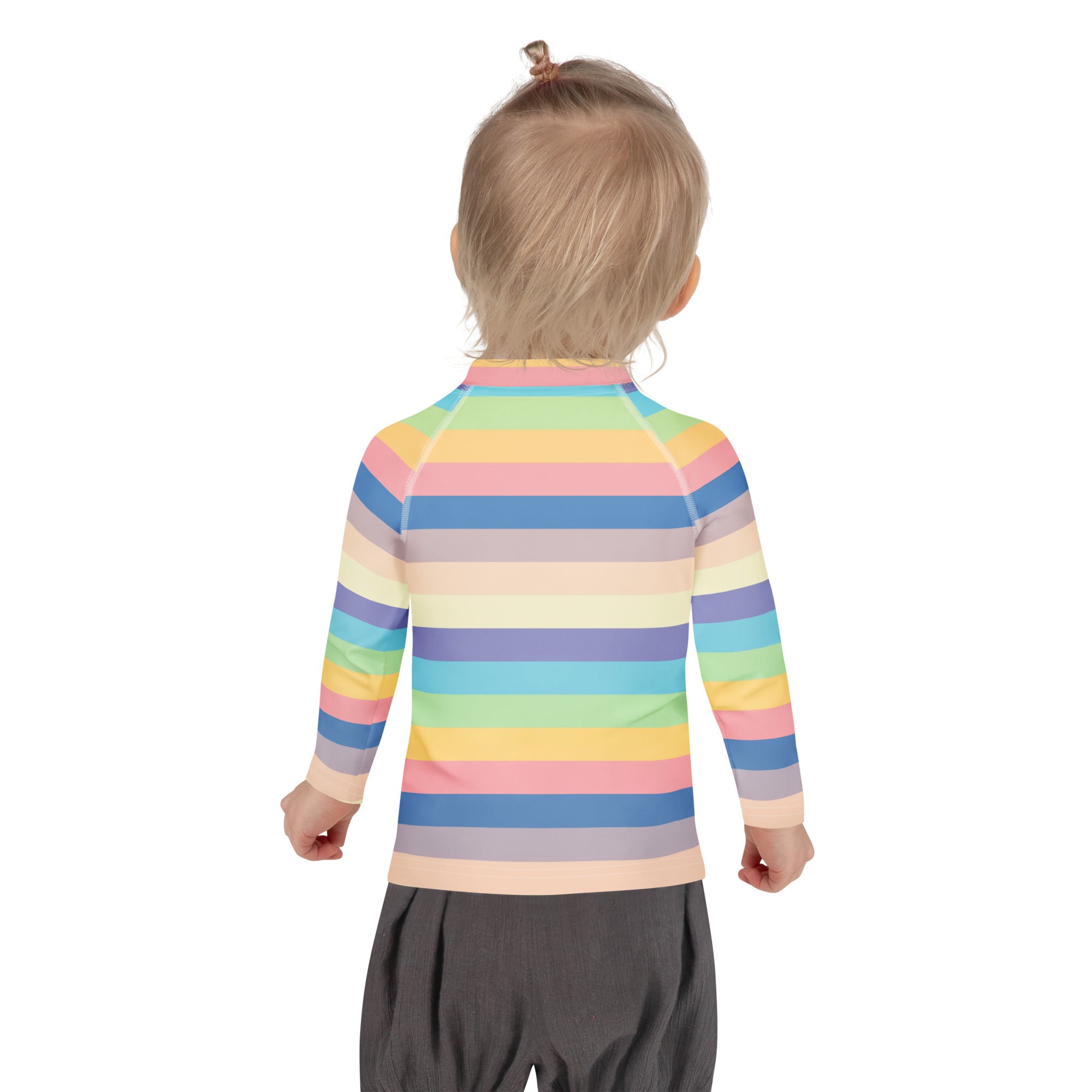 Girls Colorful Beach Striped Long Sleeve Rash Guard Swim Shirt – Buttery Soft, Sun Safe UPF 50+ Protection, Quick Dry & 4-Way Stretch Comfort