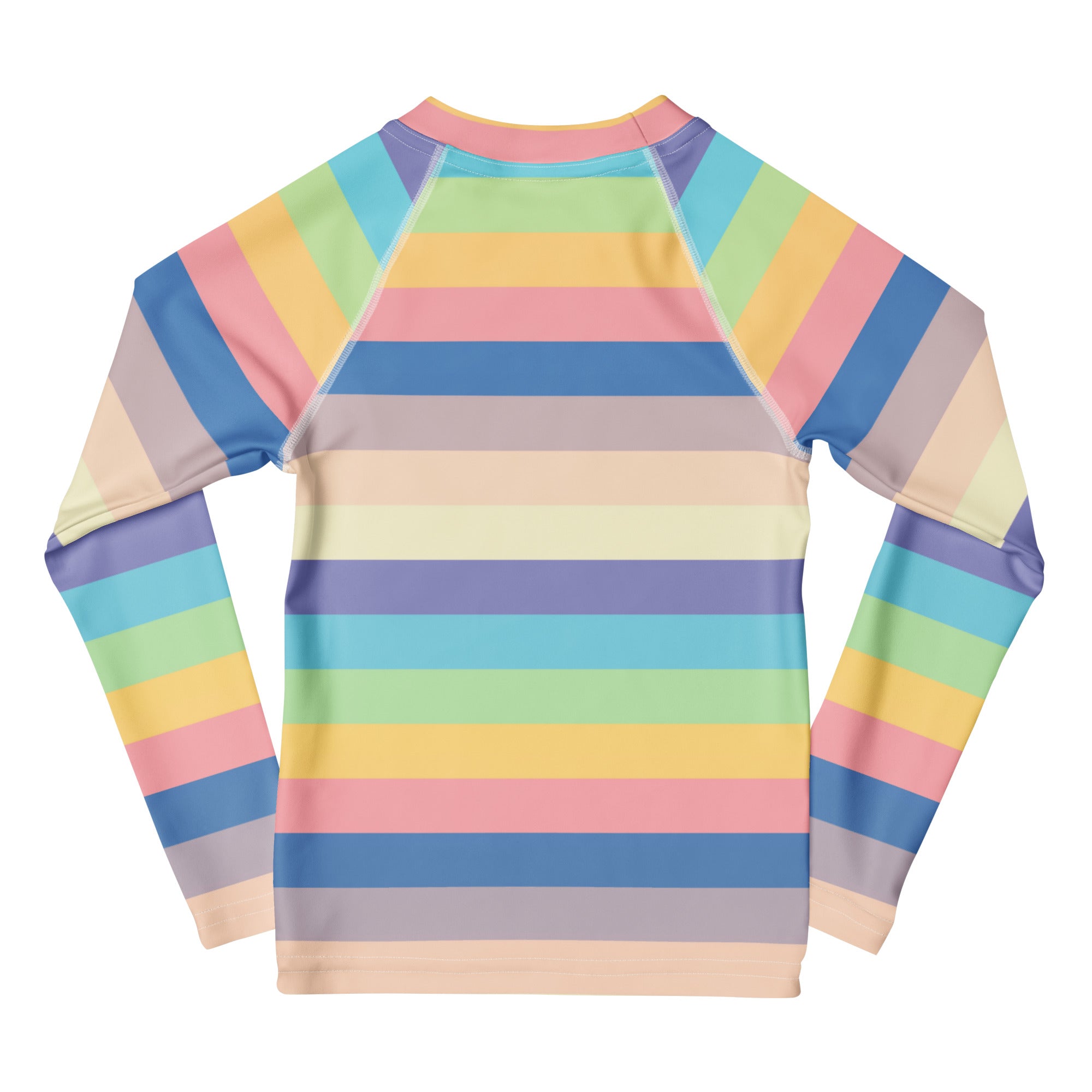Girls Colorful Beach Striped Long Sleeve Rash Guard Swim Shirt – Buttery Soft, Sun Safe UPF 50+ Protection, Quick Dry & 4-Way Stretch Comfort