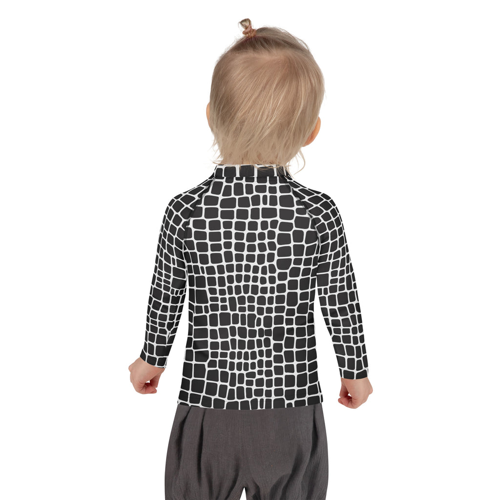 Kids Crocodile Print Long Sleeve Rash Guard Swim Shirt – Buttery Soft, Sun Safe UPF 50+ Protection, Quick Dry & 4-Way Stretch Comfort