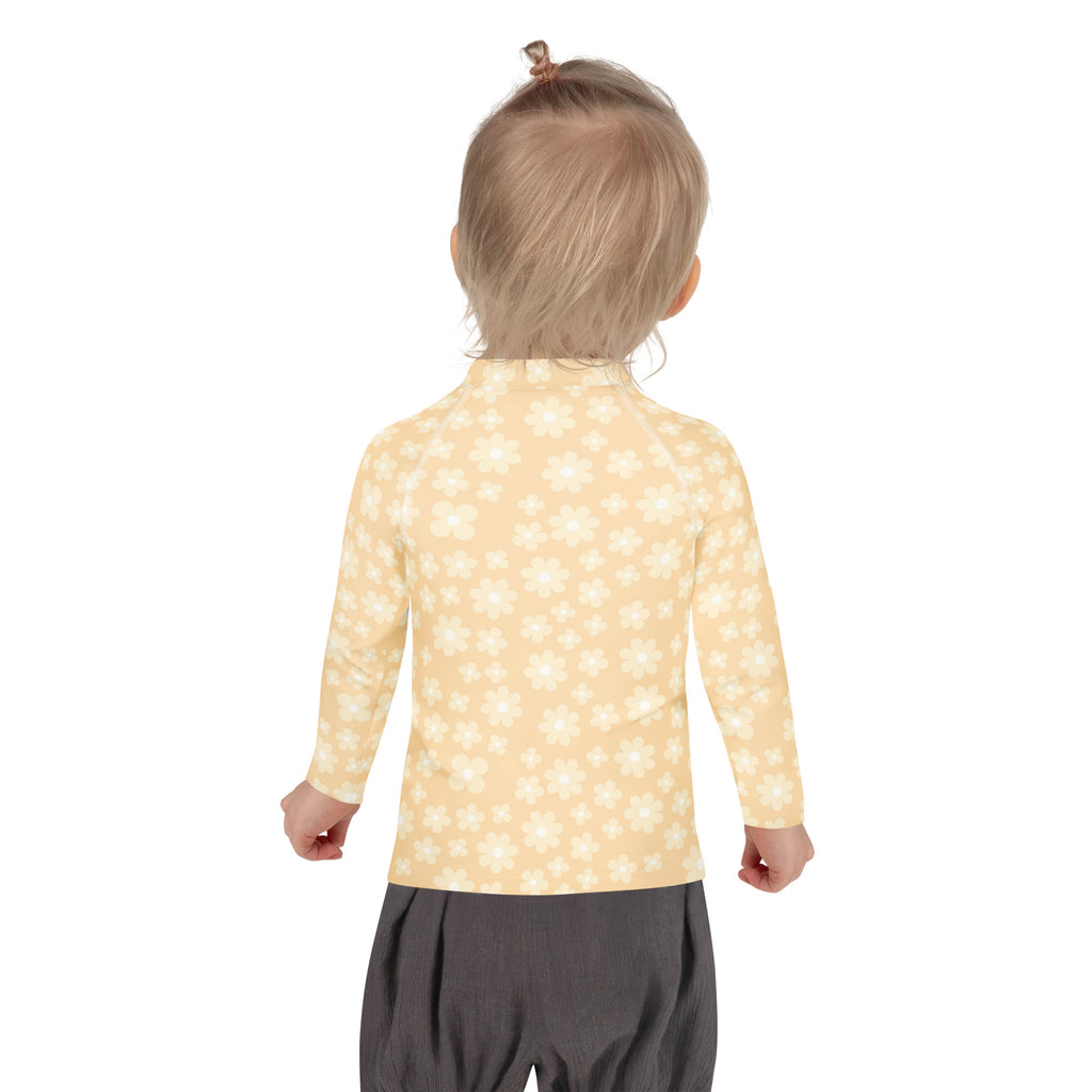 Kids Buttercup Bloom Long Sleeve Rash Guard Swim Shirt – Buttery Soft, Sun Safe UPF 50+ Protection, Quick Dry & 4-Way Stretch Comfort