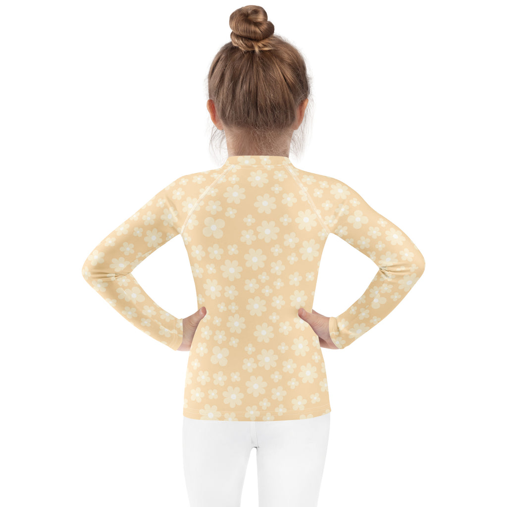 Kids Buttercup Bloom Long Sleeve Rash Guard Swim Shirt – Buttery Soft, Sun Safe UPF 50+ Protection, Quick Dry & 4-Way Stretch Comfort