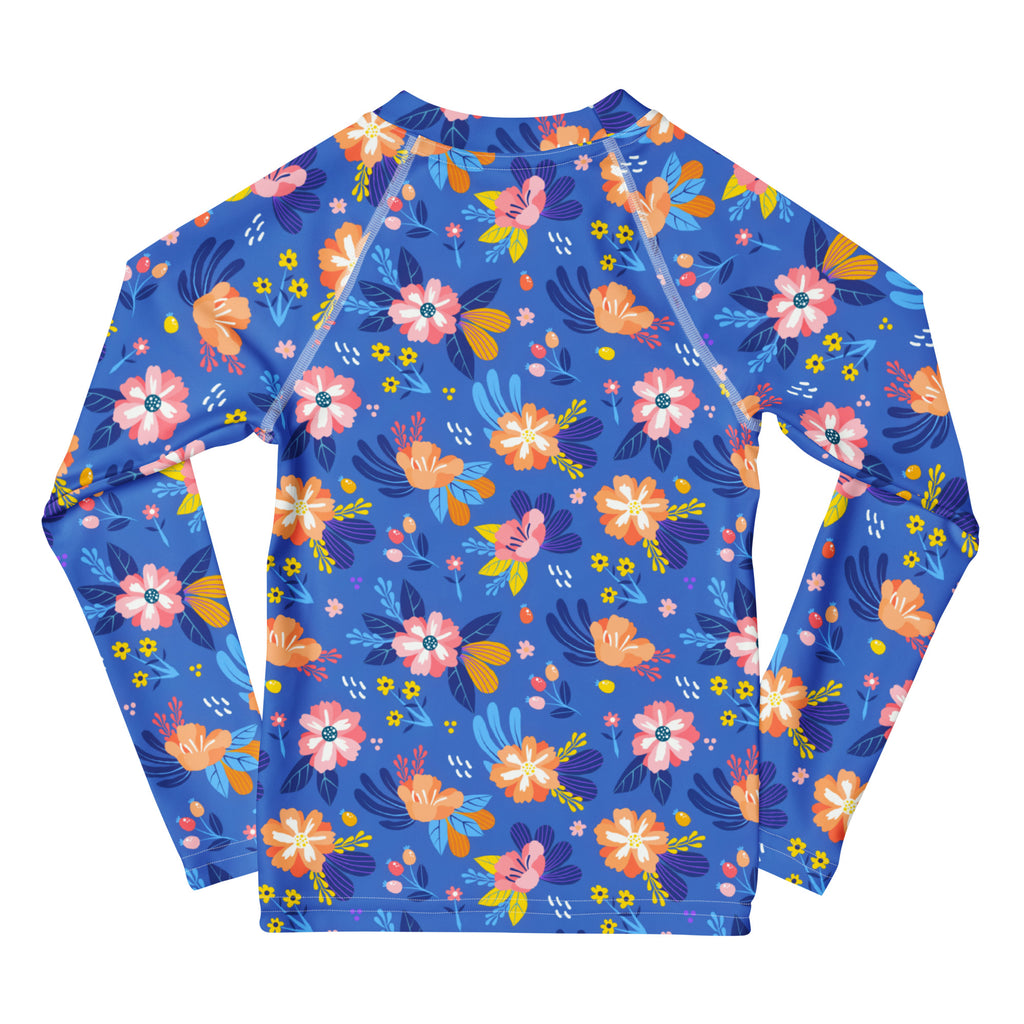 Kids Royal Bloom Long Sleeve Rash Guard Swim Shirt – Buttery Soft, Sun Safe UPF 50+ Protection, Quick Dry & 4-Way Stretch Comfort