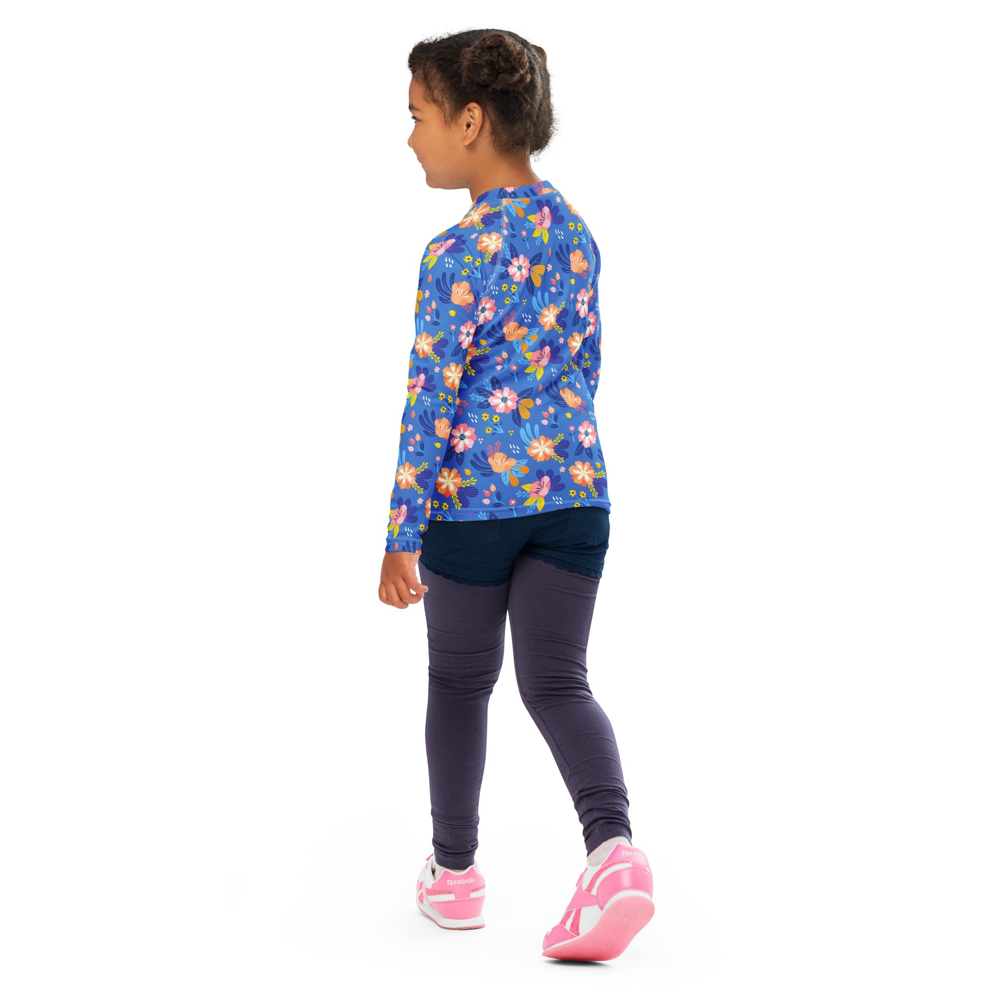 Kids Royal Bloom Long Sleeve Rash Guard Swim Shirt – Buttery Soft, Sun Safe UPF 50+ Protection, Quick Dry & 4-Way Stretch Comfort