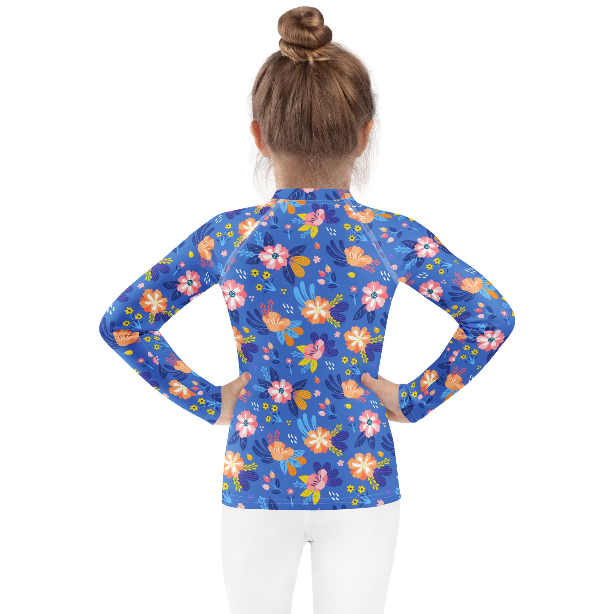Kids Royal Bloom Long Sleeve Rash Guard Swim Shirt – Buttery Soft, Sun Safe UPF 50+ Protection, Quick Dry & 4-Way Stretch Comfort