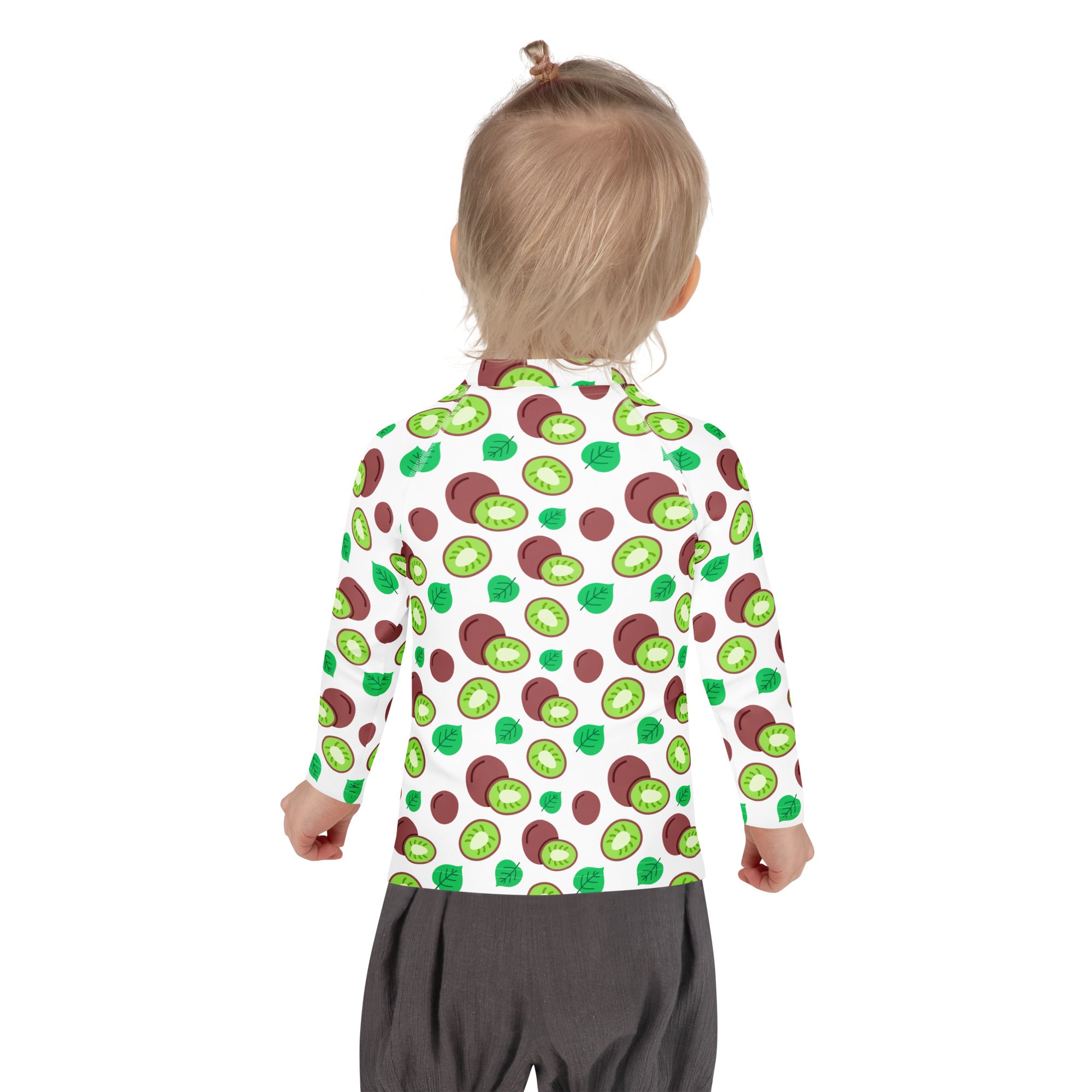 Kids Summer Kiwi Long Sleeve Rash Guard Swim Shirt – Buttery Soft, Sun Safe UPF 50+ Protection, Quick Dry & 4-Way Stretch Comfort