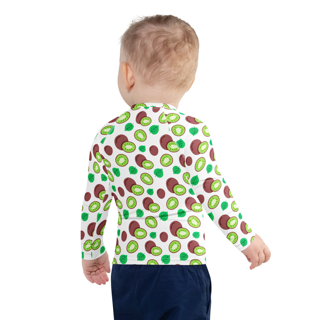 Kids Summer Kiwi Long Sleeve Rash Guard Swim Shirt – Buttery Soft, Sun Safe UPF 50+ Protection, Quick Dry & 4-Way Stretch Comfort