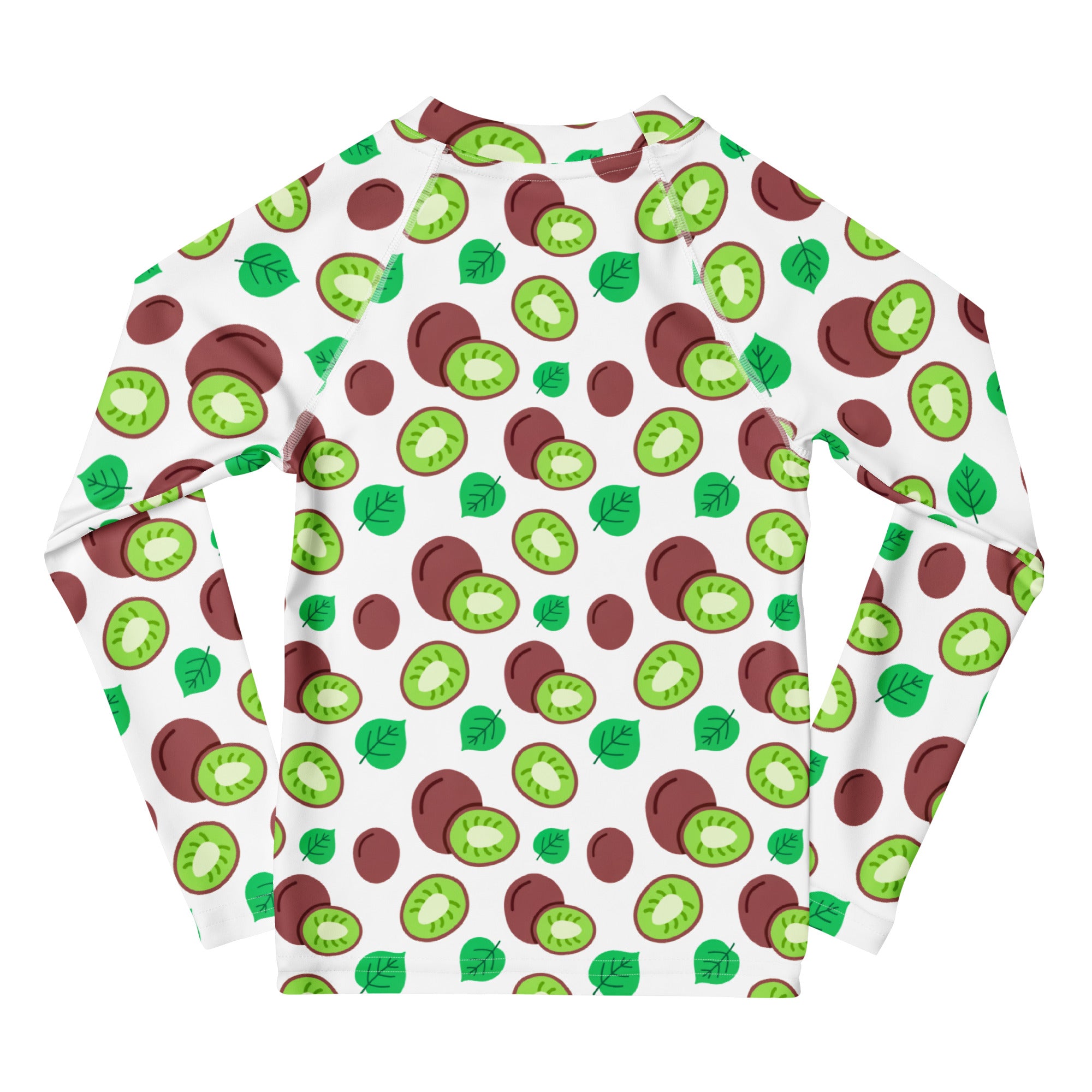 Kids Summer Kiwi Long Sleeve Rash Guard Swim Shirt – Buttery Soft, Sun Safe UPF 50+ Protection, Quick Dry & 4-Way Stretch Comfort