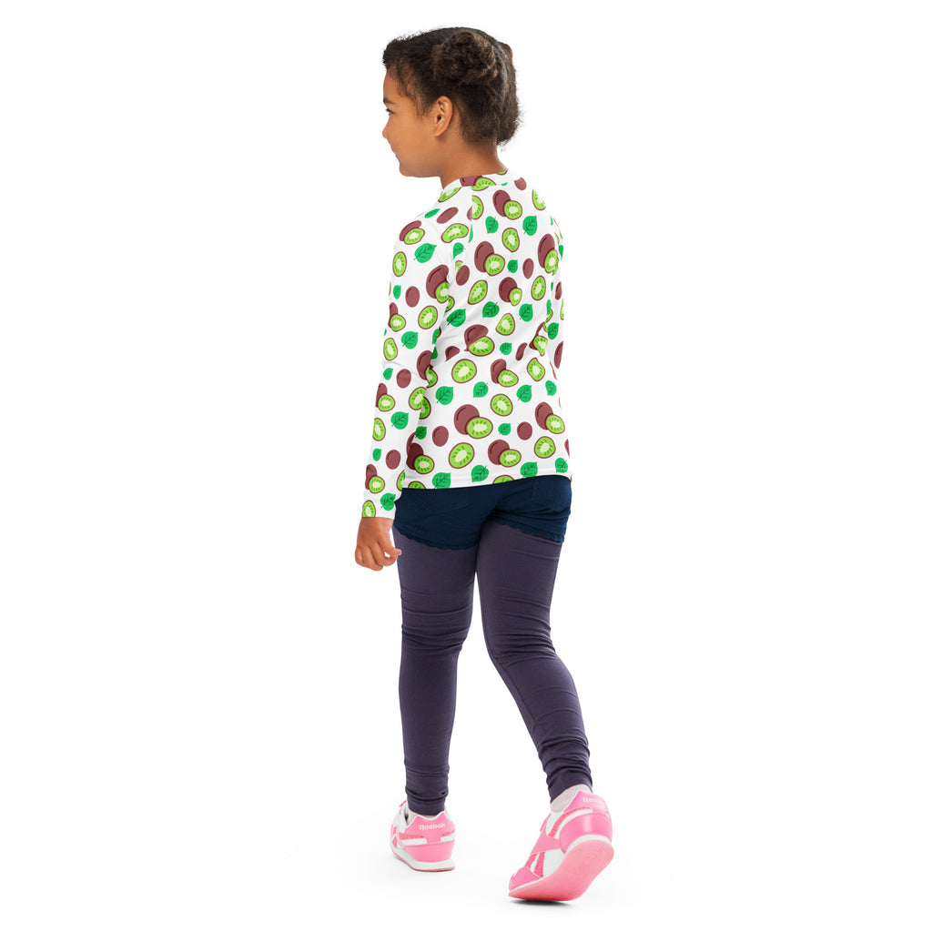 Kids Summer Kiwi Long Sleeve Rash Guard Swim Shirt – Buttery Soft, Sun Safe UPF 50+ Protection, Quick Dry & 4-Way Stretch Comfort