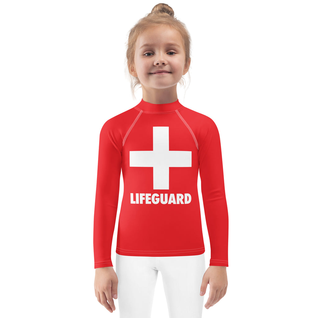 Lifeguard Rash Guard Kids Lifeguard Long Sleeve Rash Guard Swim Shirt With UPF 50+ – Bouvelle
