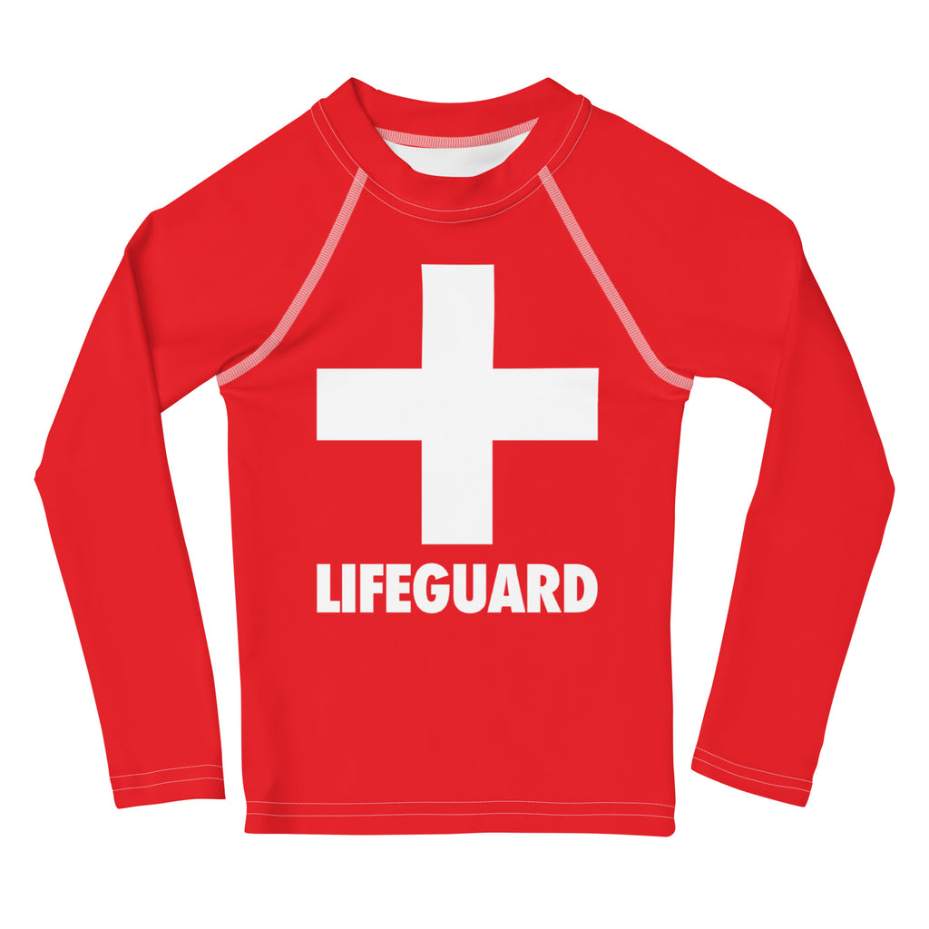 Lifeguard Rash Guard Kids Lifeguard Long Sleeve Rash Guard Swim Shirt With UPF 50+ – Bouvelle