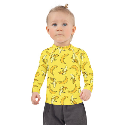 Kids Banana Long Sleeve Rash Guard Swim Shirt With UPF 50+