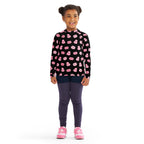 Girls Pink Pumpkins Halloween Long Sleeve Rash Guard Swim Shirt With UPF 50+
