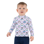 Kids Winter Penguin Long Sleeve Rash Guard Swim Shirt With UPF 50+