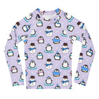 Kids Winter Penguin Long Sleeve Rash Guard Swim Shirt With UPF 50+