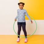 Kids Cute Penguin Christmas Long Sleeve Rash Guard Swim Shirt With UPF 50+