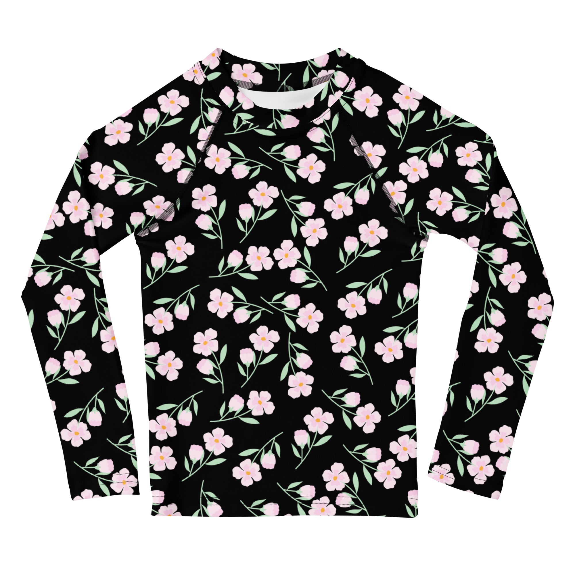 Girls Floral Flowers Long Sleeve Rash Guard Swim Shirt – Buttery Soft, Sun Safe UPF 50+ Protection, Quick Dry & 4-Way Stretch Comfort