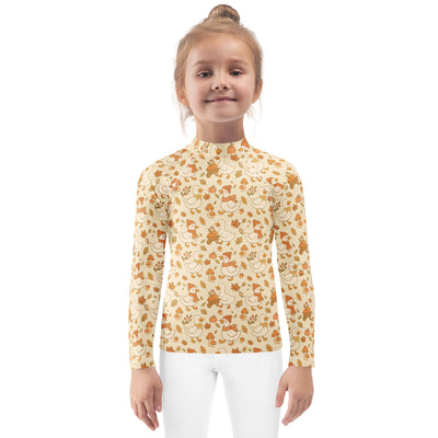 Kids Autumn Ducks Long Sleeve Rash Guard Swim Shirt – Buttery Soft, Sun Safe UPF 50+ Protection, Quick Dry & 4-Way Stretch Comfort