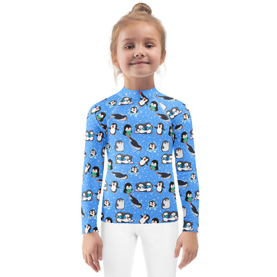 Kids Peguin Long Sleeve Rash Guard Swim Shirt – Buttery Soft, Sun Safe UPF 50+ Protection, Quick Dry & 4-Way Stretch Comfort