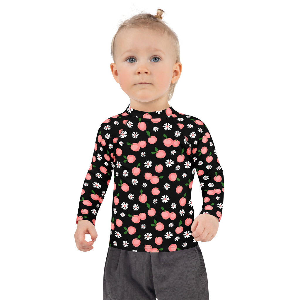 Girls Pink Cherry Blossom Long Sleeve Rash Guard Swim Shirt – Buttery Soft, Sun Safe UPF 50+ Protection, Quick Dry & 4-Way Stretch Comfort